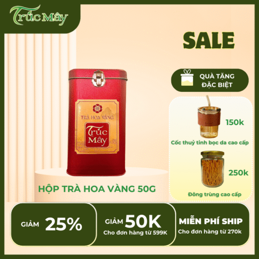 Hộp trà Hoa vàng Trúc Mây 50 G