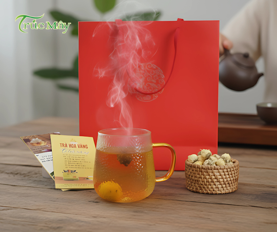 Pha trà hoa vàng chuẩn vị